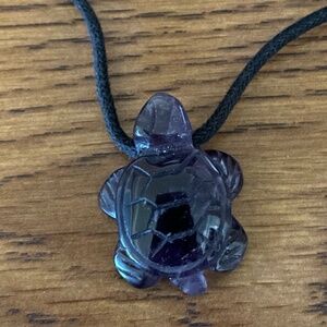 Amethyst turtle pendant necklace